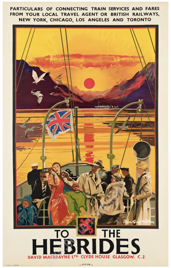 To the Hebrides – Original Art Deco Travel Poster | Tom Gilfillan