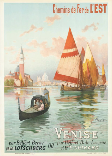 Affiche ancienne Venise – Hugo d’Alesi | Chemins de Fer de l’Est