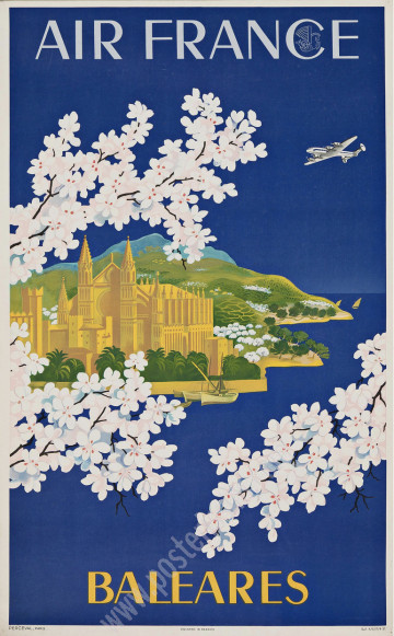 Affiche Air France Baléares 1951 | Lucien Boucher
