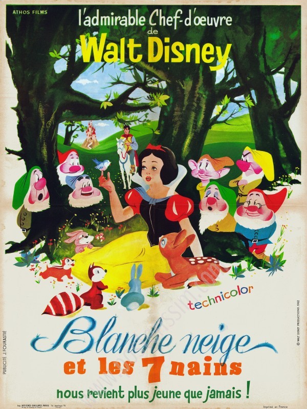 Affiche ressortie 1962-Blanche neige et les sept nains-Posterissim