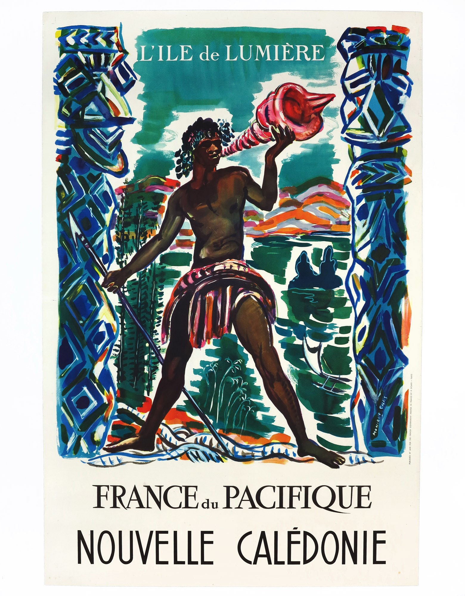 New Caledonia South Pacific Nouvelle Caledonie Travel Advertisement Poster 