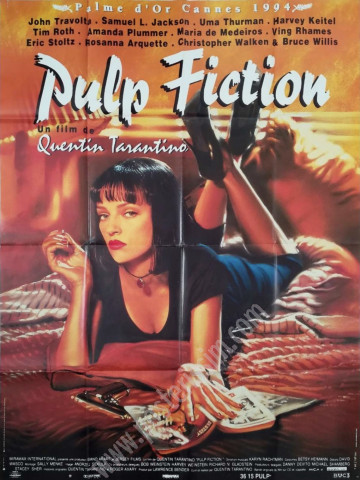 Pulp Fiction 1994 French Movie Poster | Uma Thurman