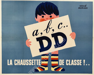 Original DD “La Chaussette de Classe” Poster | Hervé Morvan