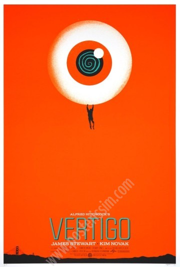 Silkscreen of the film Vertigo by Hitchcock-Gary Pullin-Posterissim