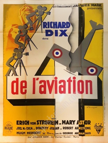 Affiche ancienne originale française du film 4 de l'Aviation-posterissim