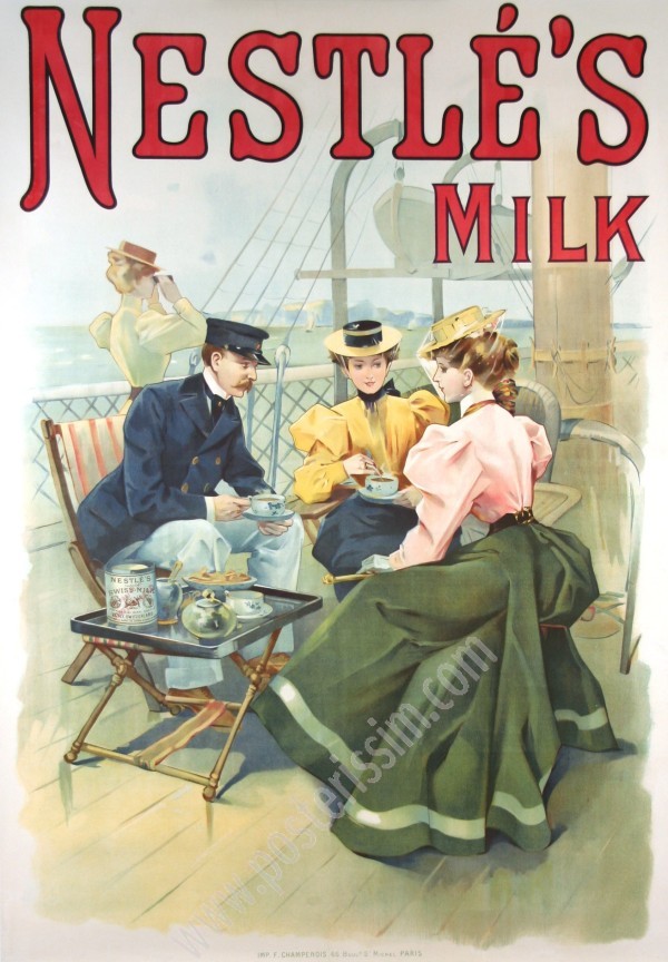 Affiche originale pour le lait nestlé vers 1900-posterissim