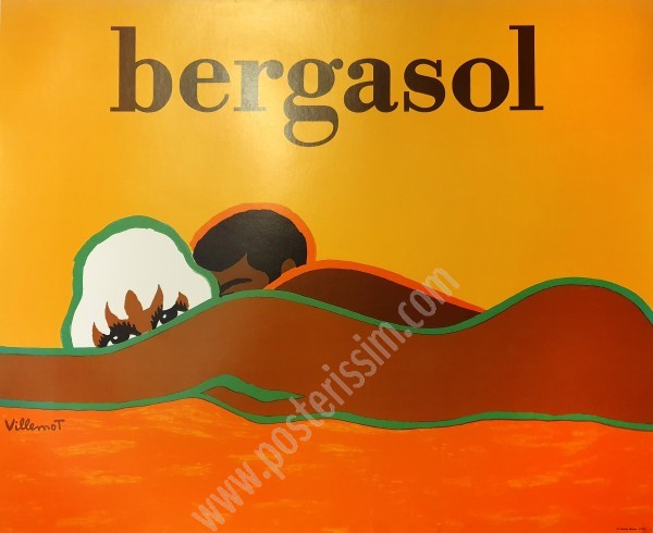 Affiche ancienne originale Bergasol par Villemot-posterissim