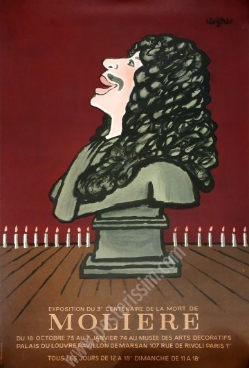 Affiche ancienne originale Molière par Savignac-posterissim