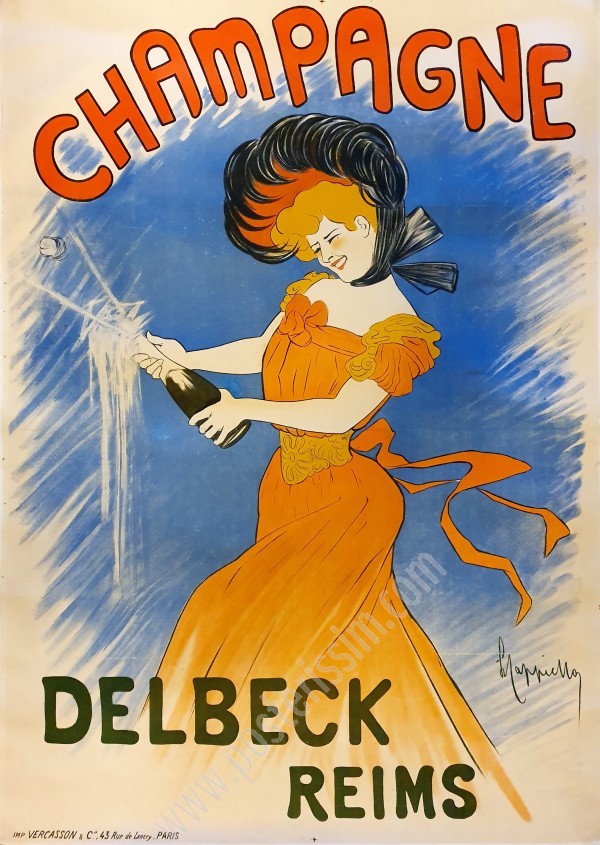 Affiche ancienne originale Champagne Delbeck-posterissim