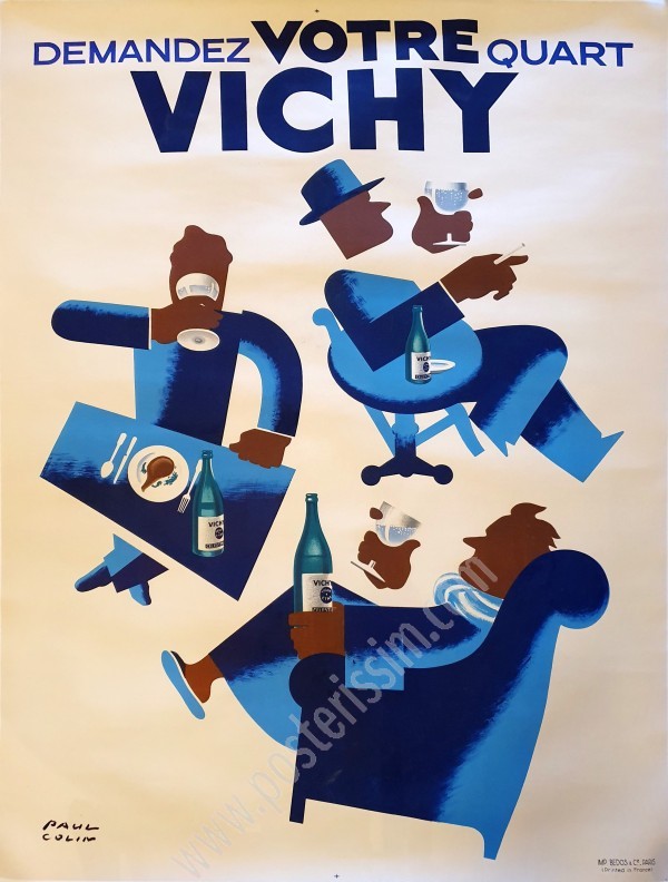 Affiche ancienne Demandez votre quart Vichy-posterissim