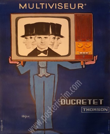 Affiche ancienne de publicité pour le Multiviseur Thomson-posterissim