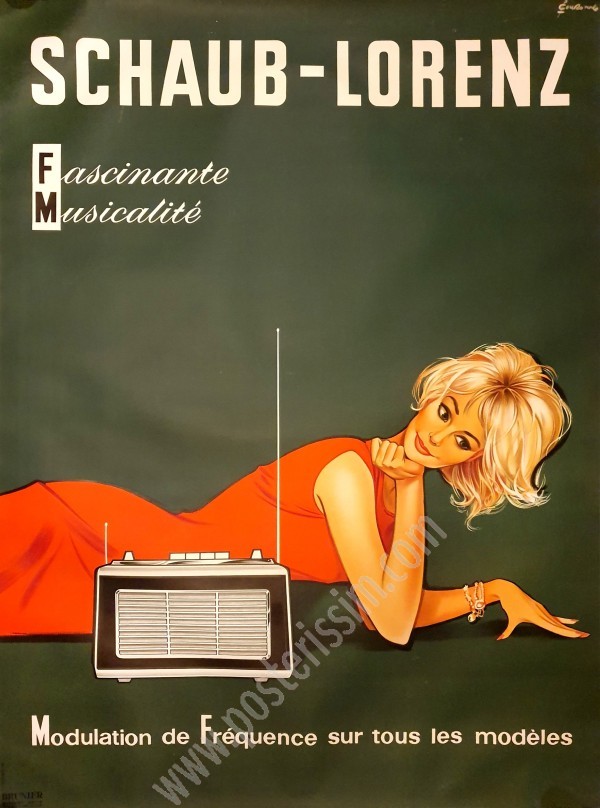 Affiche ancienne originale de publicité Schaub-Lorenz-posterissim