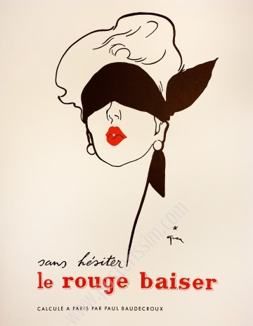 Affiche ancienne originale Le Rouge baiser, 1949-posterissim