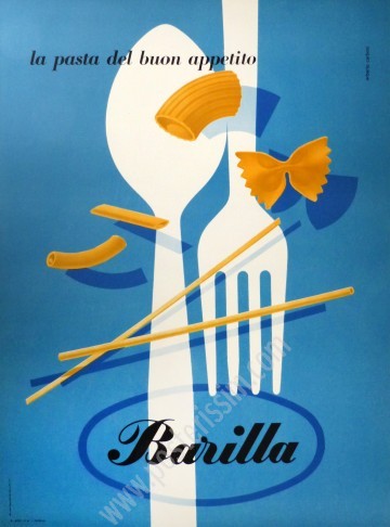 Affiche ancienne originale Barilla : La pasta del buon appetito.-posterissim