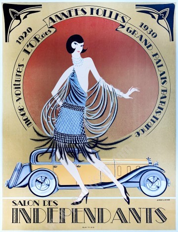 Affiche originale 90e Salon des Artistes Indépendants au Grand Palais, L'Or des Années folles-posterissim