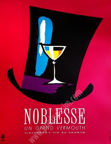 Affiche ancienne publicitaire pour le vermouth Noblesse-posterissim