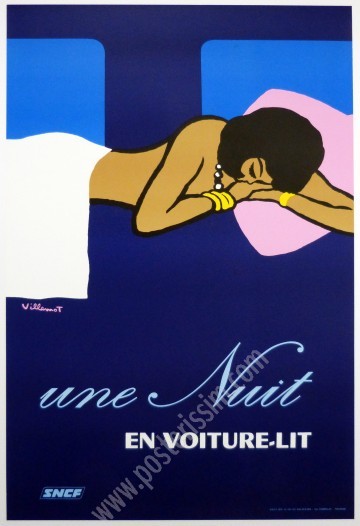 Affiche originale une nuit en voiture lit-posterissim