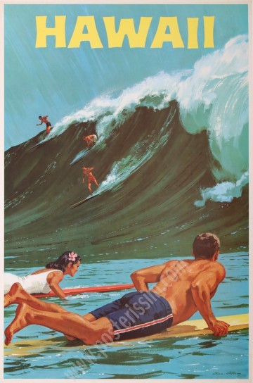 Affiche originale Hawaii par Chas Allen vers 1958-posterissim