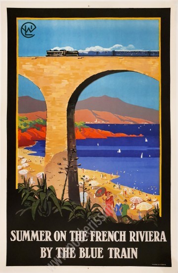 Affiche ancienne French Rivera Blue Train-posterissim