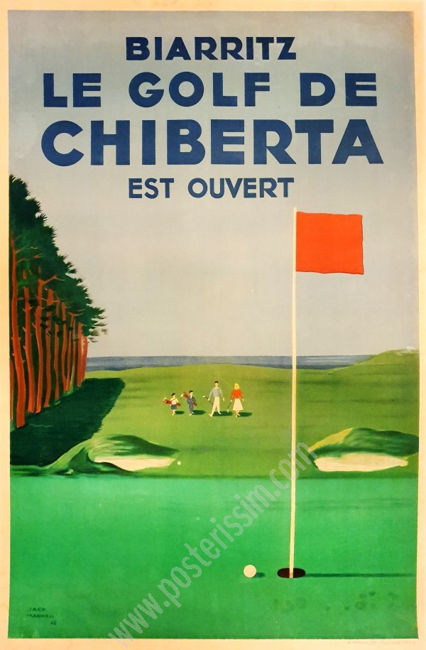 Affiche ancienne Biarritz : Golf de Chiberta-posterissim