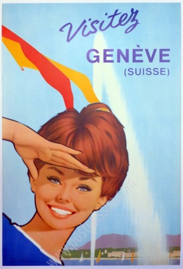 Affiche originale Visitez Genève-posterissim