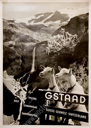 Affiche ancienne originale de Gstaad en Suisse-posterissim