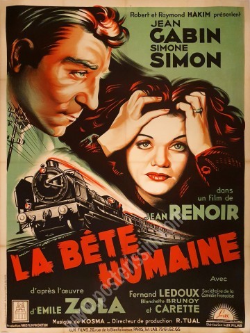 Affiche ancienne ressortie du film La Bête humaine-posterissim