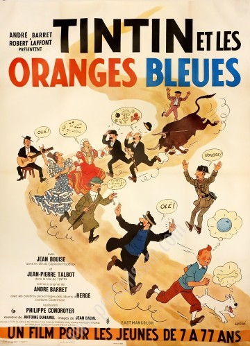 Affiche ancienne originale Tintin et les Oranges bleues-posterissim