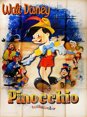 Affiche française du film Pinocchio par Walt Disney-Posterissim