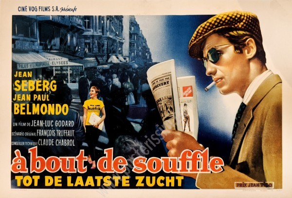 Affiche ancienne originale belge du film À bout de souffle-posterissim