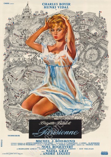 Affiche originale du film Une Parisienne avec Brigitte Bardot-1957-Posterissim