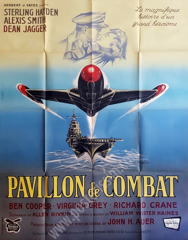 Affiche ancienne originale de C. Broutin pour le film Pavillon de Combat, réalisé par John H. Auer, sorti en 1955-posterissim