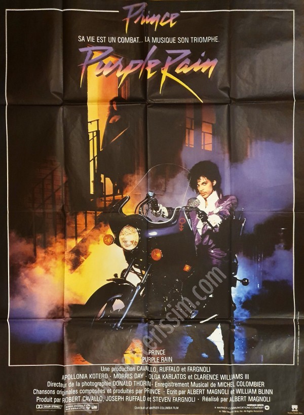 Affiche originale française pour le film musical américain Purple Rain, réalisé par Albert Magnoli et sorti en 1984-posterissim