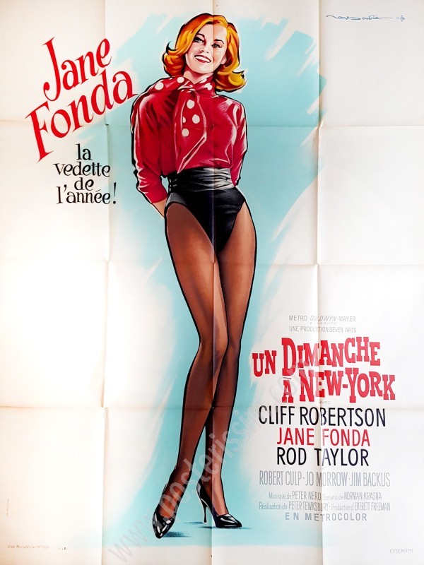 Affiche ancienne originale de Roger Soubie pour le film Un dimanche à New York-posterissim