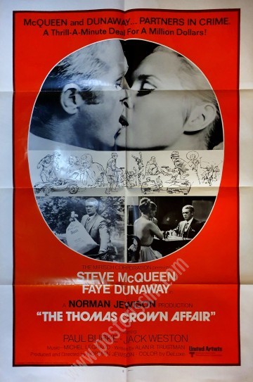 Affiche américaine originale de 1968 du film The Thomas Crown affair-posterissim