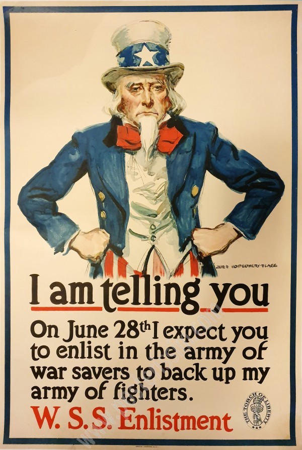 Affiche ancienne originale W.S.S. Enlistment : I am telling you...-posterissim