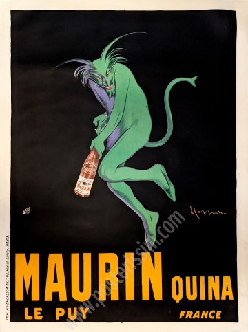 Affiche ancienne originale Maurin Quina, le diable vert-posterissim