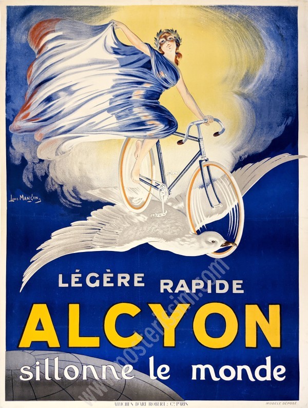 Affiche ancienne originale publicitaire Alcyon sillonne le monde-posterissim