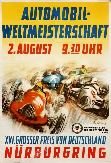 Affiche ancienne originale publicitaire  Modifier : Grosser Preis von Deutschland : Nürburgring 1953-posterissim