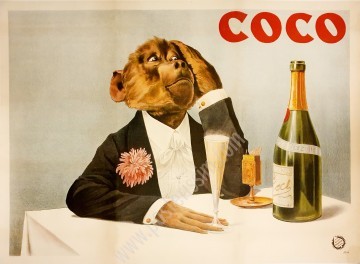 Affiche ancienne originale Coco, illustrée par Adolph Friedländer circa 1900-posterissim