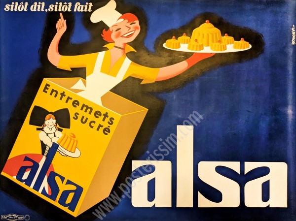 Affiche ancienne originale de publicité Alsa-posterissim