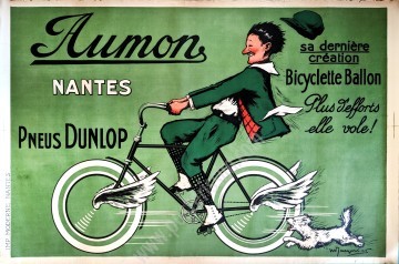 Affiche ancienne originale Bicyclette Aumon-posterissim