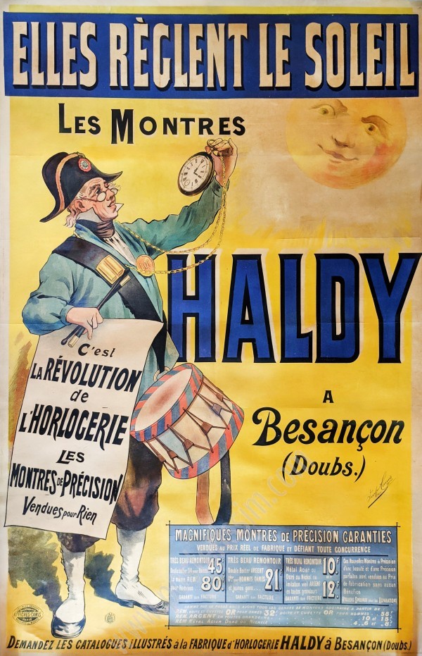 Affiche ancienne originale Les Montres Haldy-posterissim