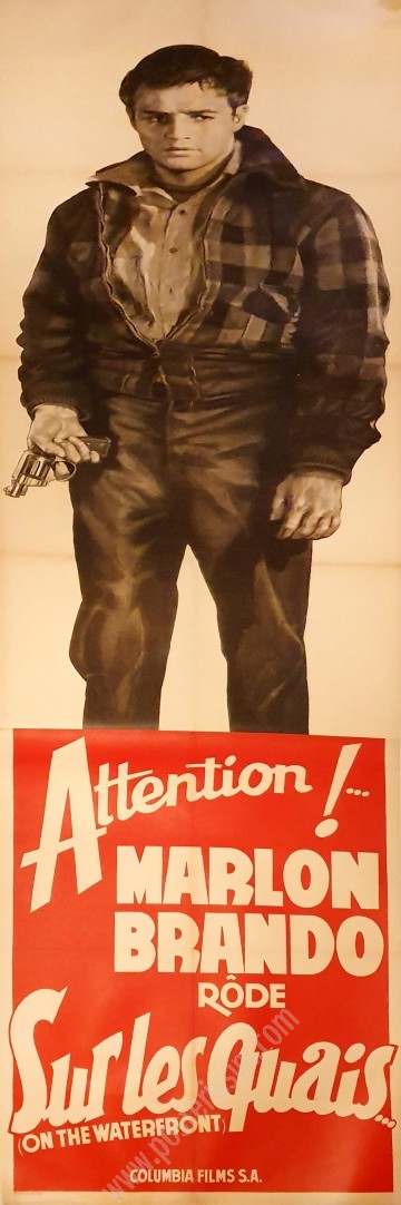 Affiche ancienne originale française du film Sur les Quais avec Marlon Brando-posterissim