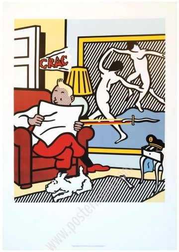 Original Silkscreen Tintin Reading-posterissim