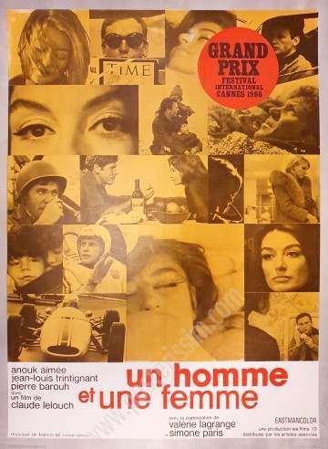 Affiche ancienne originale française du film Un homme et une femme-posterissim