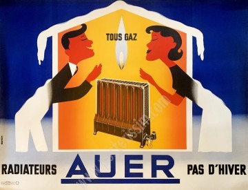 Affiche ancienne originale Radiateurs Auer-posterissim