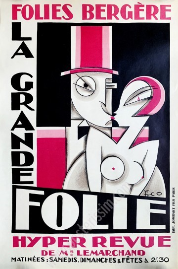 Affiche ancienne des Folies Bergères : La Grande Folie-posterissim