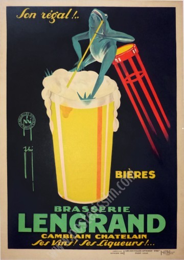 Affiche ancienne originale Brasserie Lengrand-posterissim