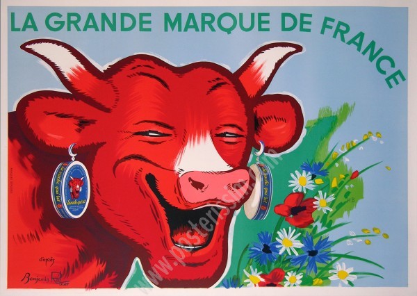 Affiche originale La Vache qui rit, grande marque de France-posterissim